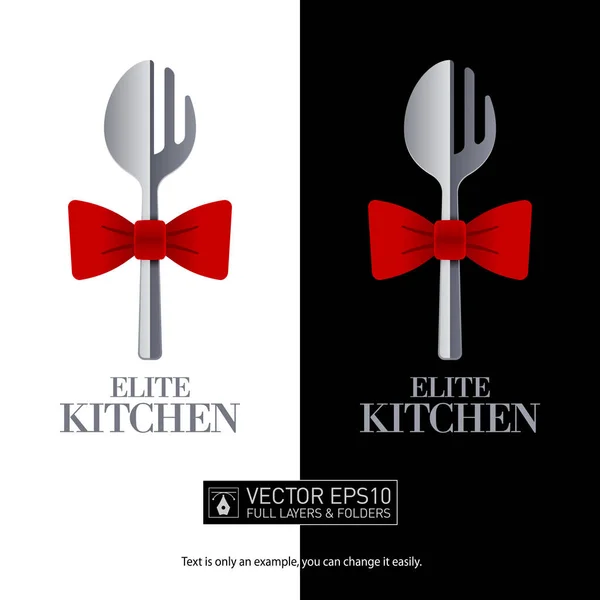 Restoran logo çatal ve kaşık şeklinde. İzole vektör simgesi.
