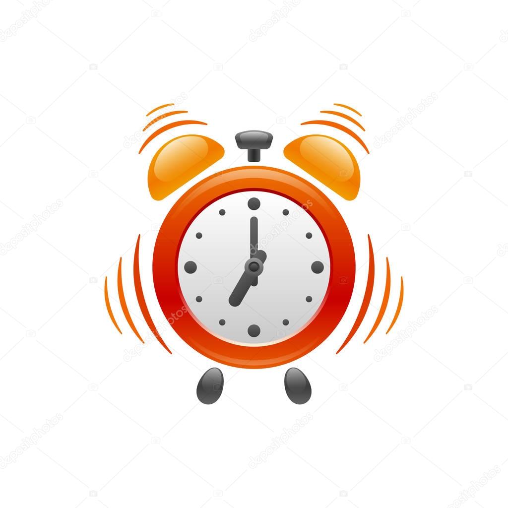 Alarm clock with vibration. Vector icon.