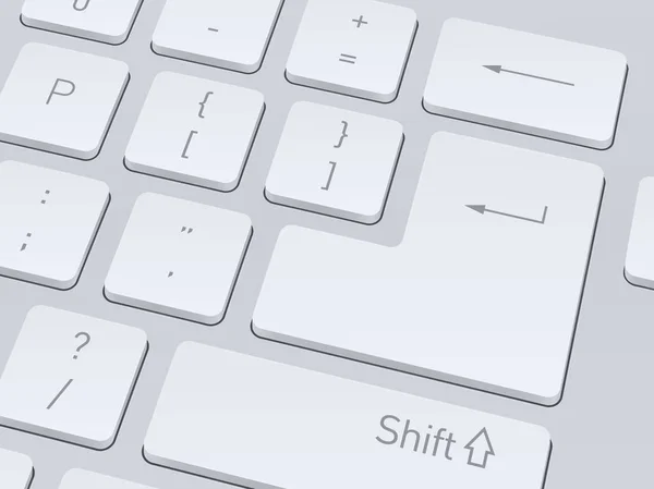 Tastiera bianca del computer. Immagine ravvicinata. Vettore illustrazione bac — Vettoriale Stock