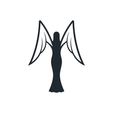 Beyaz kanatlı siyah melek simgesi