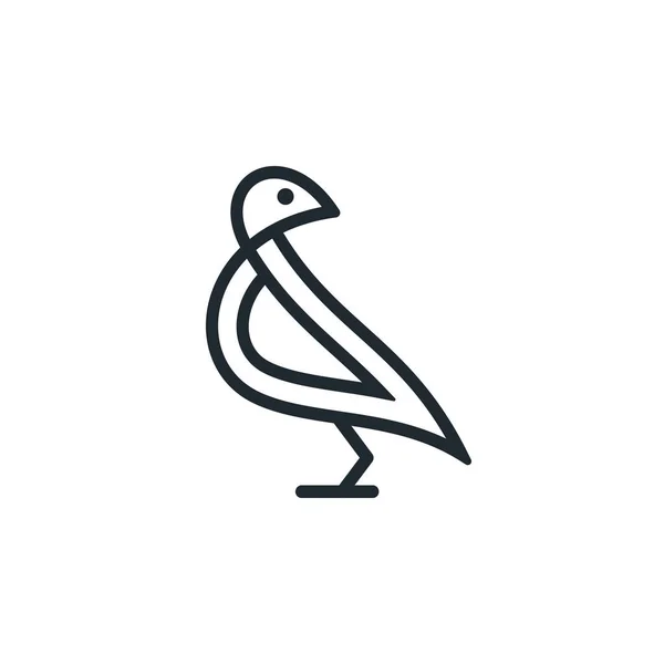 Pictogram van de omtrek van de vogel — Stockvector