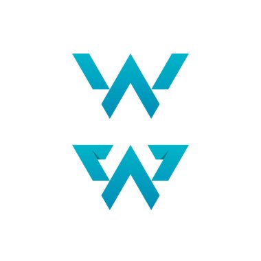W harfi kesme logo şablonları