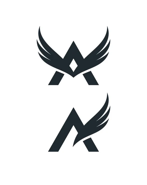 Літера A іконки з крилами — стоковий вектор