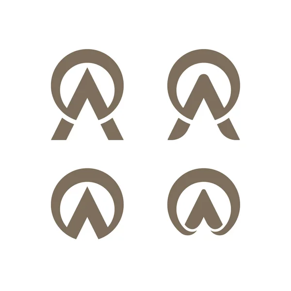 Daireli A harfi logo şablonları — Stok Vektör