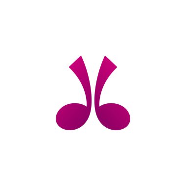 Çift nota simgesi müzikal logo tasarımı