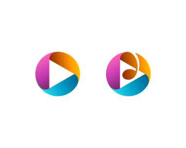Müzik notalı renkli anahtar simgeleri 