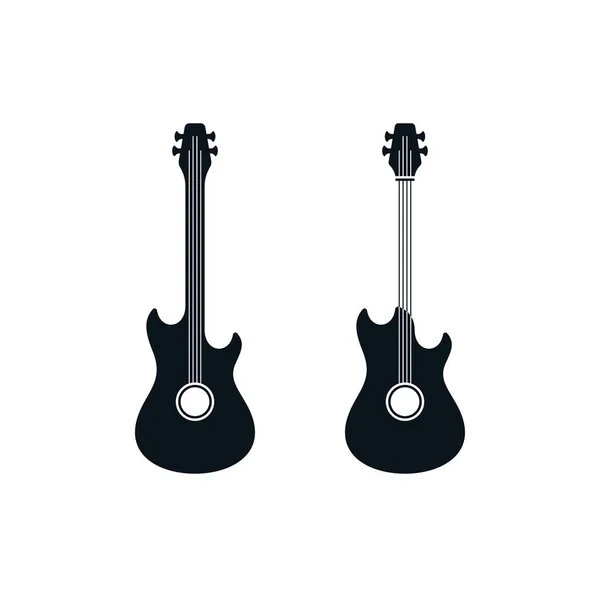 Iconos planos de guitarra — Vector de stock
