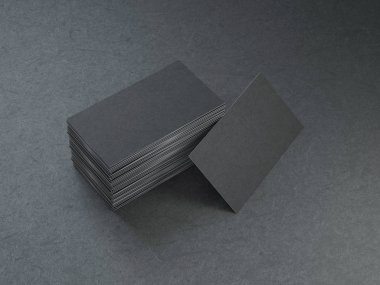 Siyah kartvizit siyah arka plan, 3d render