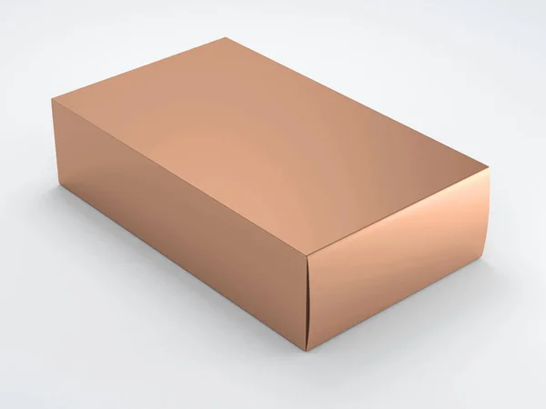 Gold Box on white background. 3d rendering — Stock Photo, Image