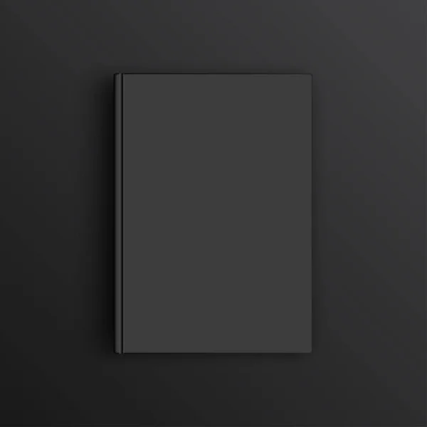 Mockup de livro preto, livreto ou caderno. Para design e branding — Vetor de Stock