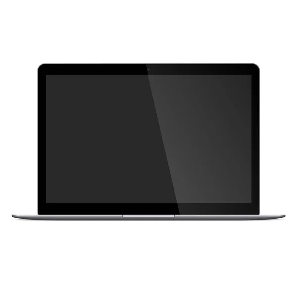 Laptop modern gri cu ecran gol — Vector de stoc
