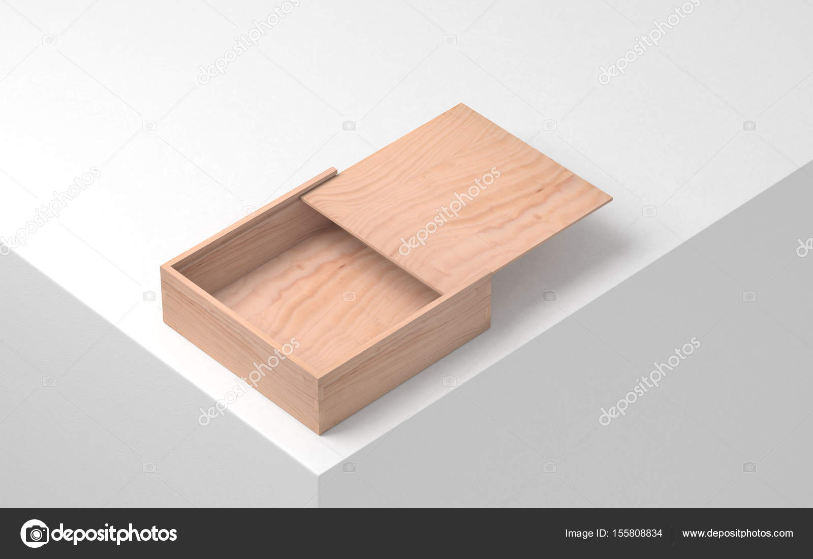 Download Opened Square Wooden Box Mockup Casket Packaging 3d Rendering Stock Photo Image By C Customdesigner 155808834