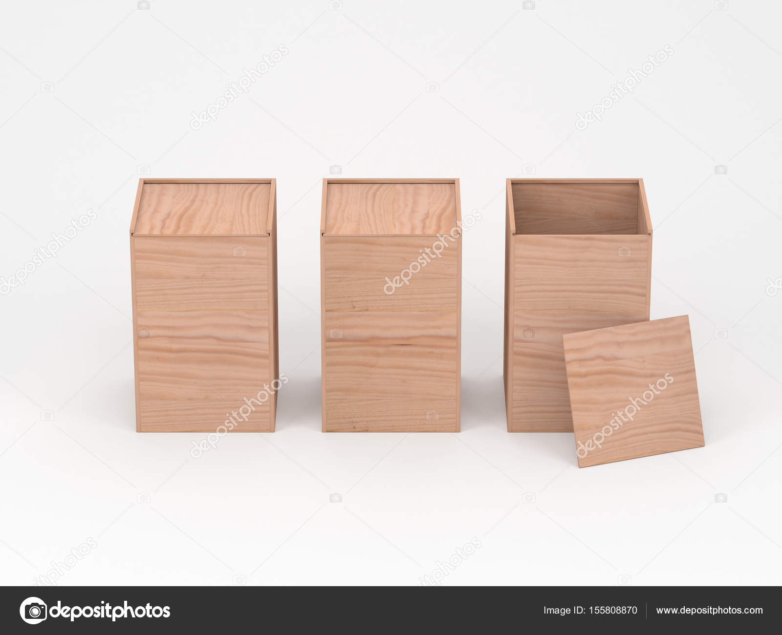 Download Three Wooden Box Packaging Mockup 3d Rendering Royalty Free Photo Stock Image By C Customdesigner 155808870