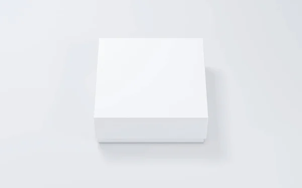 Caixa branca quadrada Mockup no fundo claro. Renderização 3d — Fotografia de Stock