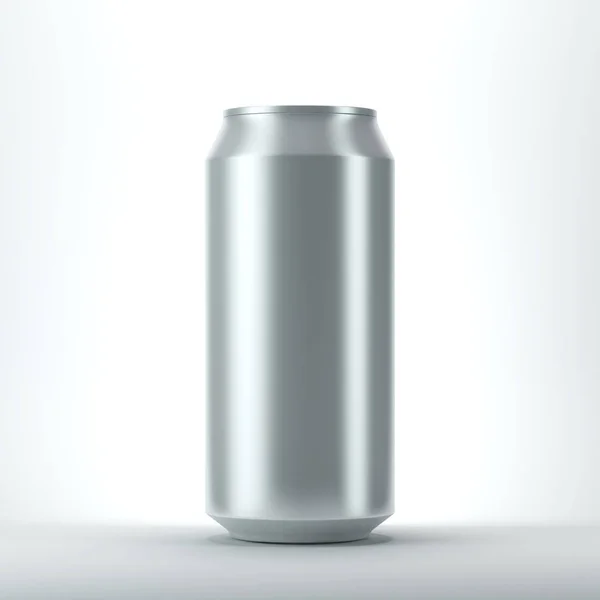 Lata Aluminio Blanco Para Cerveza Otra Bebida Mockup Aislado Renderizado — Foto de Stock