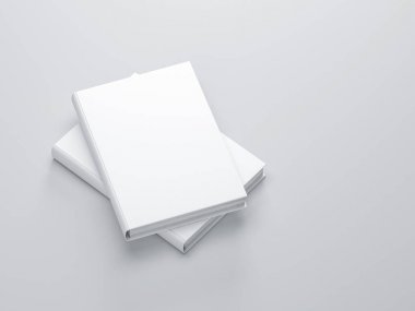 İki beyaz kitap boş Mockup, 3B oluşturmayı kapsar.