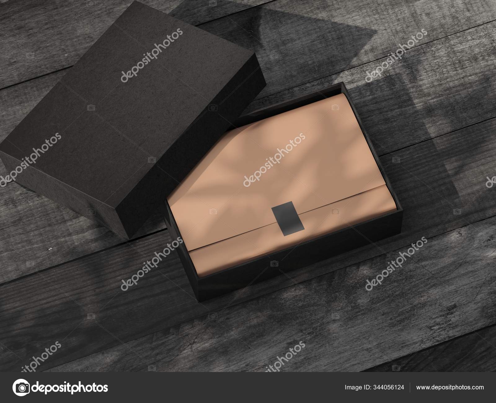 Download Black Box Mockup Wrapping Paper Wooden Table Rendering Royalty Free Photo Stock Image By C Customdesigner 344056124