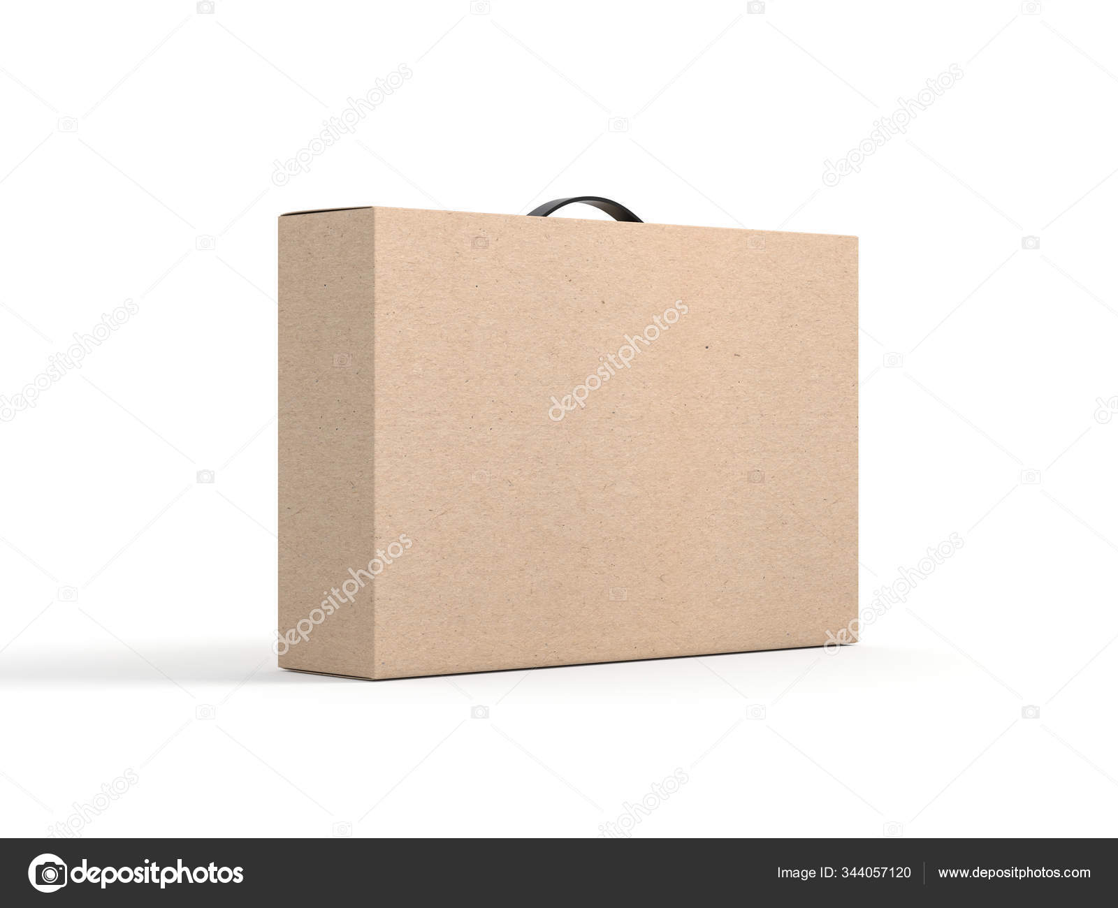 Download Kraft Box Black Handle Mockup Isolated White Rendering Stock Photo Image By C Customdesigner 344057120