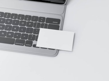 Beyaz İşletme Kartı, dijital tablet klavyesinde 3D görüntüleme