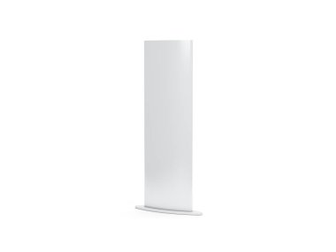 Totem afiş ışığı reklam standı Mockup beyaz, 3D görüntüleme