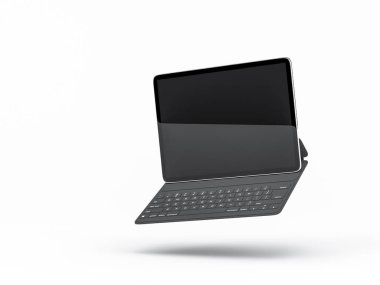 Klavye kutusu beyaz, 3D görüntüleme üzerine izole edilmiş dijital Tablet Mockup
