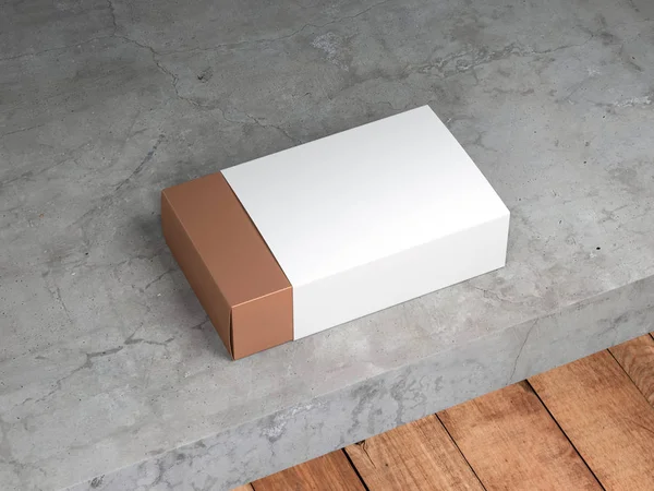 White Box Mockup Beton Rendering — Stockfoto