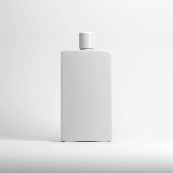 Макет Білої Пляшки Білому Тлі Рендеринг — стокове фото