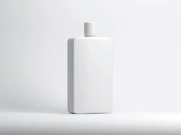 Белый Макет Бутылки Белом Фоне Рендеринг — стоковое фото