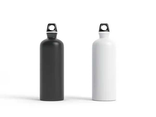 Download Botella Agua Metálica Aluminio Blanco Mockup Aislado Sobre Fondo Blanco — Foto de stock ...
