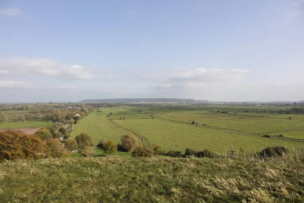 Gruntów Rolnych Łąk Pól Anglii Somerset Poziomy Somerset — Zdjęcie stockowe