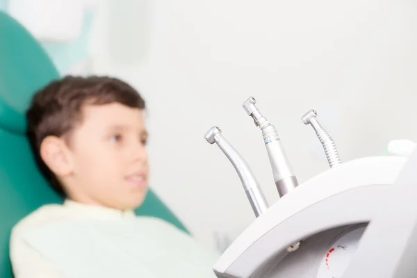 Little kid at dental clinic Stock Image