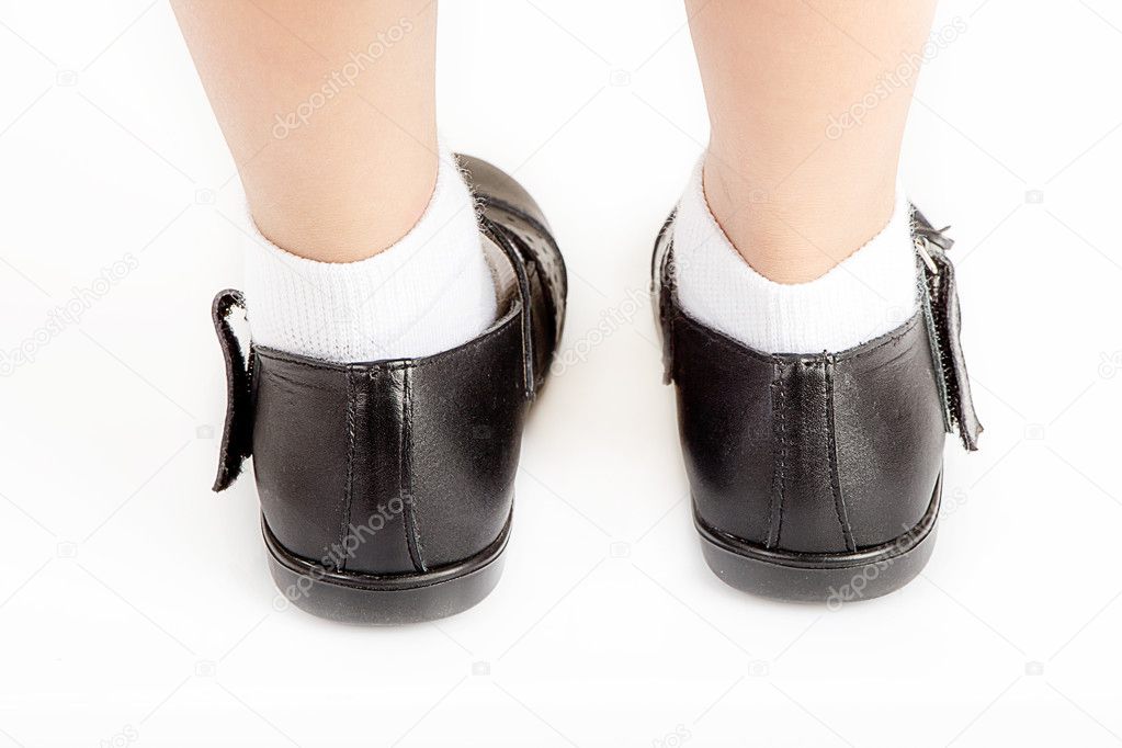 black shoes and white socks