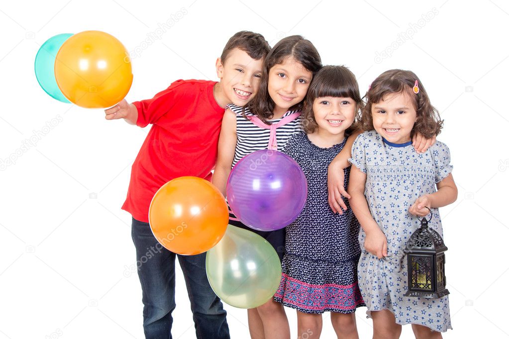 Happy kids celebrating Eid ( Feast )