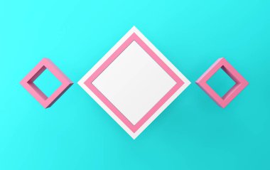 Renkli soyut geometrik şekil grubu seti, pankart, 3d görüntüleme, geometrik biçimlere sahip sahne