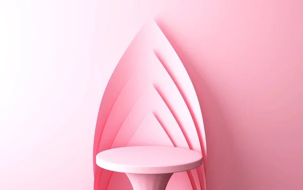 Różowy abstrakcyjny geometryczny zestaw kształtów, minimalne abstrakcyjne tło, renderowanie 3D, scena z formami geometrycznymi — Zdjęcie stockowe