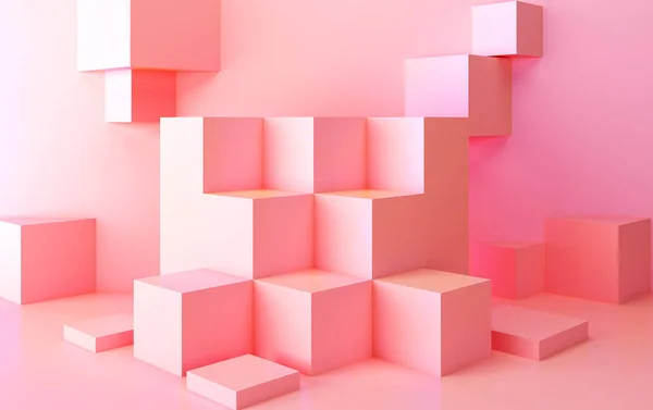 Abstrakt geometrisk form grupp set, minimal abstrakt bakgrund, 3D-rendering, Scen med geometriska former — Stockfoto