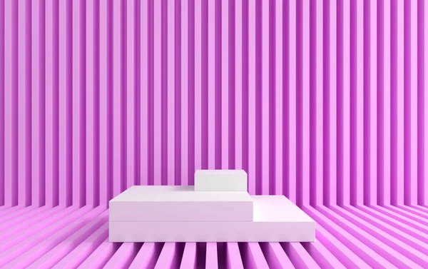 Lilac abstrakt geometrisk form grupp set, linjär abstrakt bakgrund, 3D-rendering, Scen med geometriska former, minimalistisk rektangel podium — Stockfoto