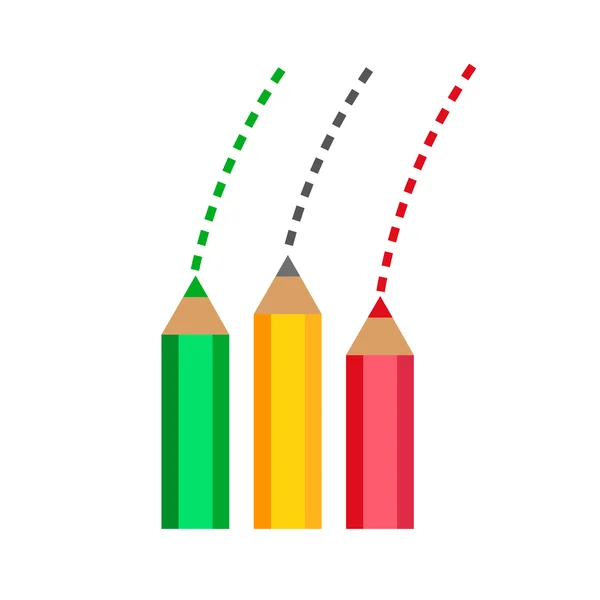 Kleur potloden platte ontwerp. Logo vector — Stockvector