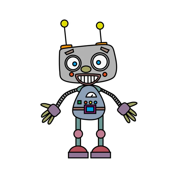 Cute vintage robot. Vector illustration Royaltyfria Stockvektorer