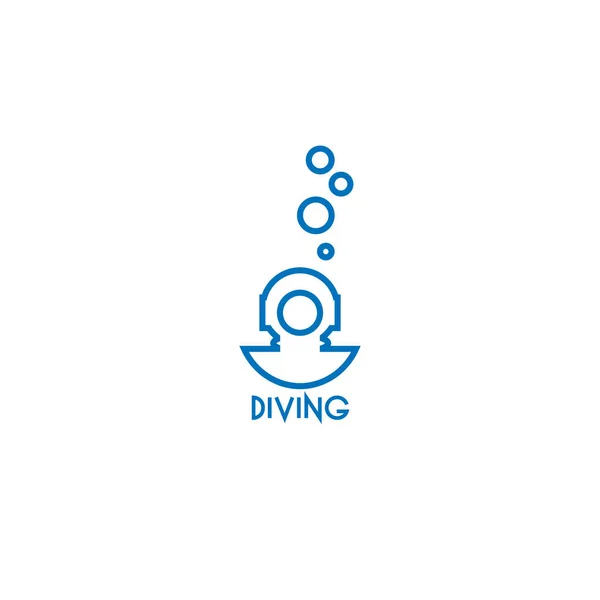ダイビング ヘルメット行ベクトルのロゴのテンプレート — ストックベクタ