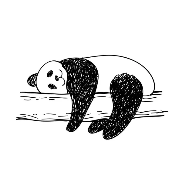 Panda croquis noir et blanc illustration vectorielle de gribouille de dessin animé Illustrations De Stock Libres De Droits