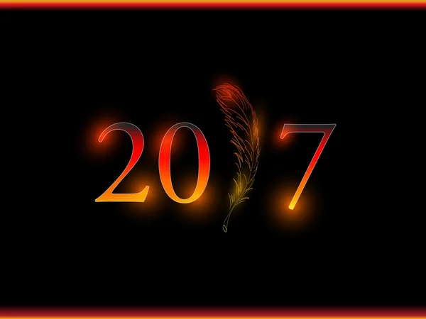 Cock. Happy new year 2017. Vector eps 10. — Stock Vector