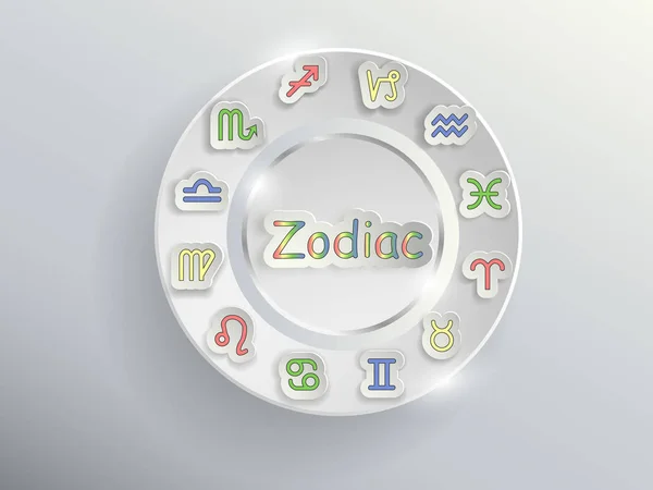 Segni zodiacali. Cerchio zodiacale . — Vettoriale Stock