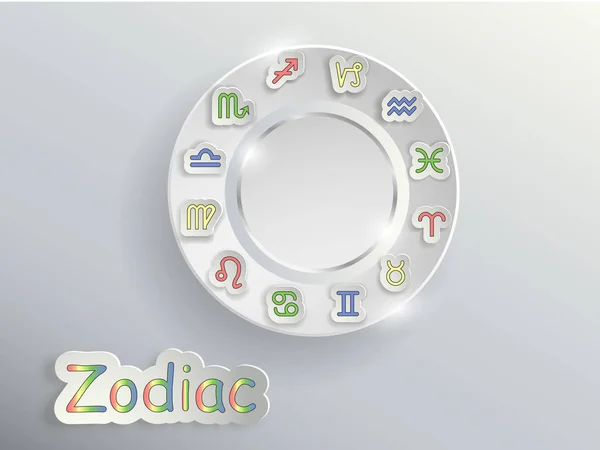 Segni zodiacali. Cerchio zodiacale . — Vettoriale Stock