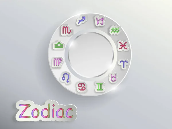 Signos del zodíaco. Círculo del zodíaco . — Vector de stock