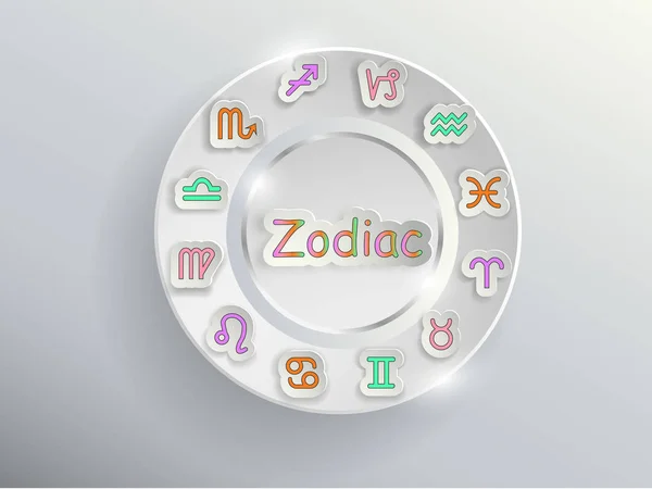 Zodiac signs. Zodiac circle. — Stock Vector