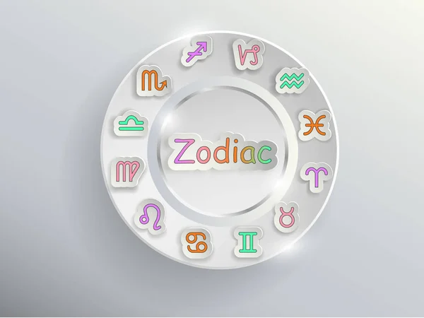 Segni zodiacali. Cerchio zodiacale . — Vettoriale Stock