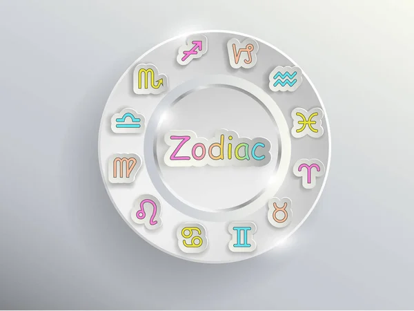 Segni zodiacali. Cerchio zodiacale . — Vettoriale Stock