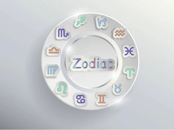 Signos del zodíaco. Círculo del zodíaco . — Vector de stock