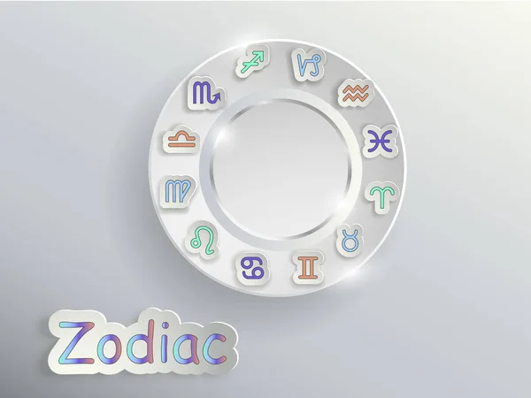 Segni zodiacali. Cerchio zodiacale . — Vettoriale Stock